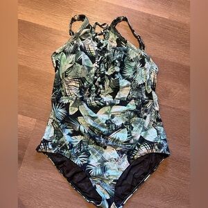 Torrid Green Leaf One Piece Swimsuit